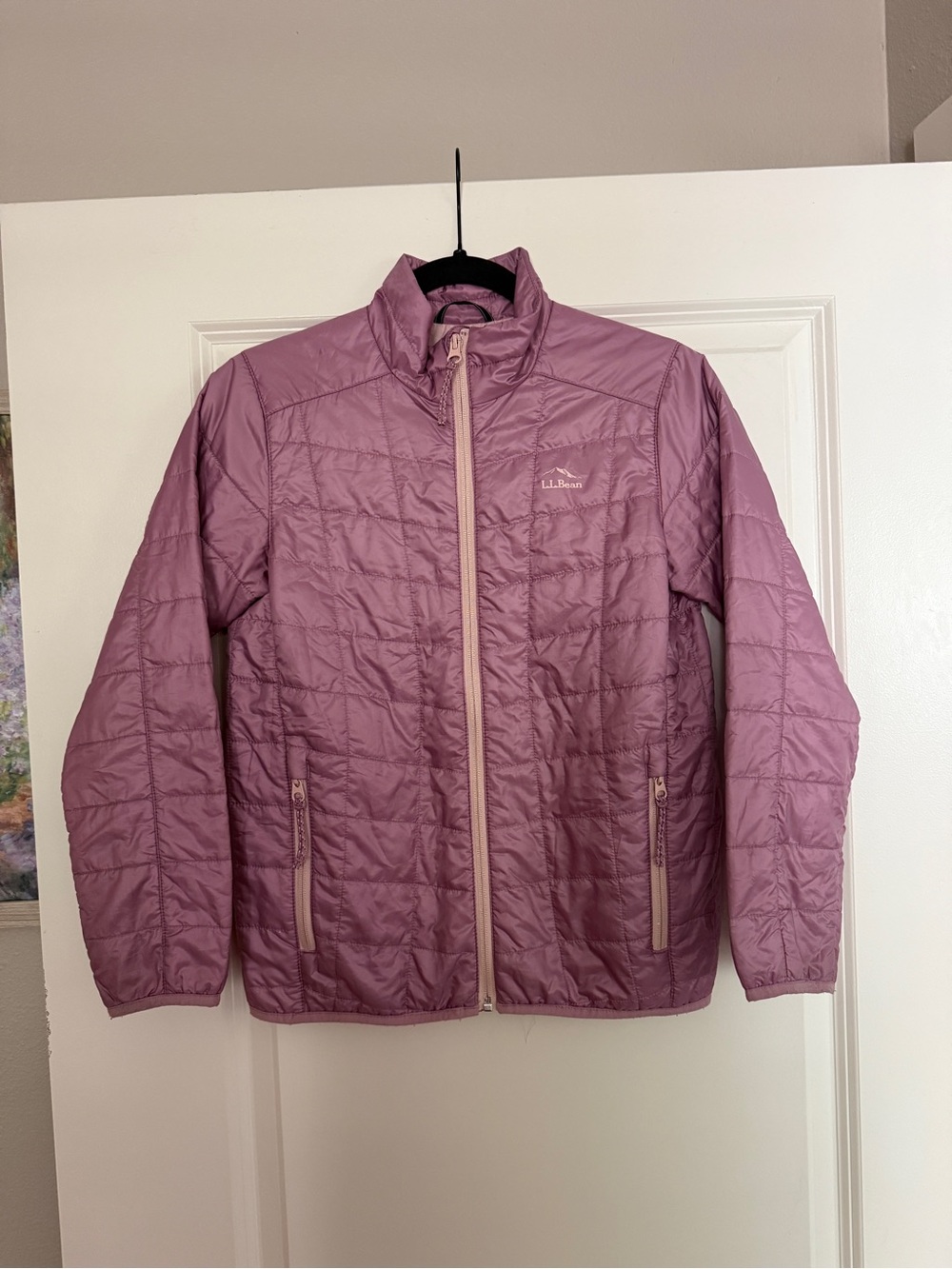 L.L. Bean Girls Sz 10-12 Quilted Packable Puffer Jacket Dusty Mauve Purple